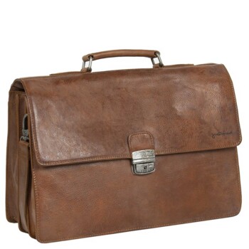 Pánska kožená aktovka koňaková - Justified Cornwall