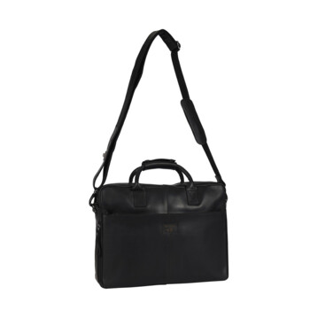 Pánska kožená taška na notebook čierna - Mustang William