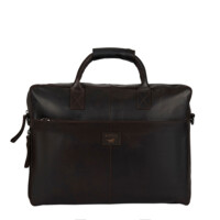 Pánska kožená taška na notebook tmavo hnedá - Mustang William