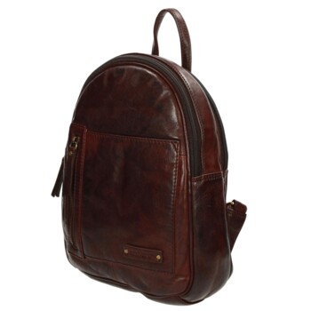 Dámsky luxusný kožený batôžtek tmavo hnedý - Enrico Benetti Broof