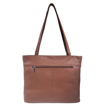 Dámska kožená kabelka cez rameno koňaková - Sendi Design Doriane