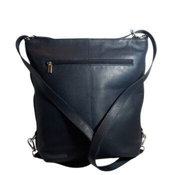 Dámska kožená kabelka batoh tmavo modrá - Sendi Design Maronol