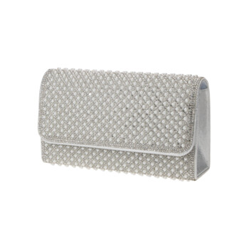 Dámska spoločenská listová kabelka strieborná - Michelle Moon Omana