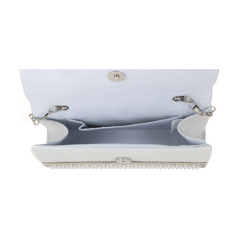 Dámska spoločenská listová kabelka strieborná - Michelle Moon Omana