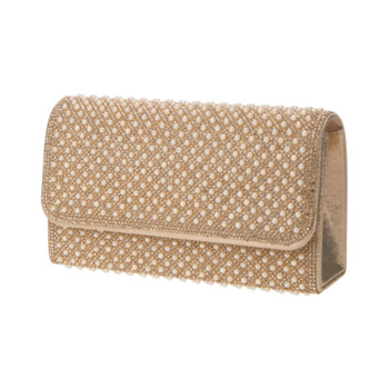 Dámska spoločenská listová kabelka béžová - Michelle Moon Omana