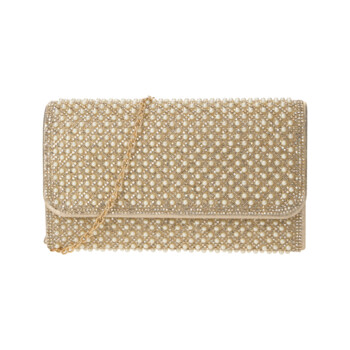 Dámska spoločenská listová kabelka zlatá - Michelle Moon Omana
