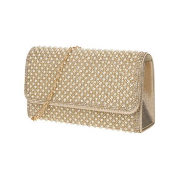 Dámska spoločenská listová kabelka zlatá - Michelle Moon Omana