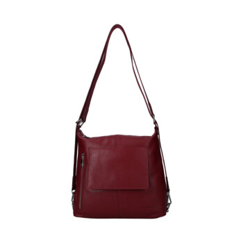 Dámska kožená kabelka batoh vínová - Sendi Design Kirsen