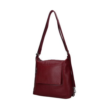 Dámska kožená kabelka batoh vínová - Sendi Design Kirsen