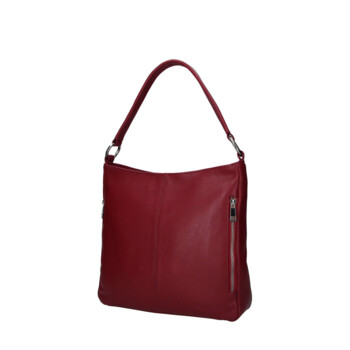 Dámska kožená kabelka cez rameno vínová - Sendi Design Clare