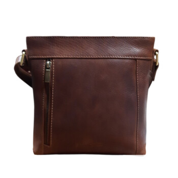 Dámska kožená kabelka cez rameno koňaková - Sendi Design Leona