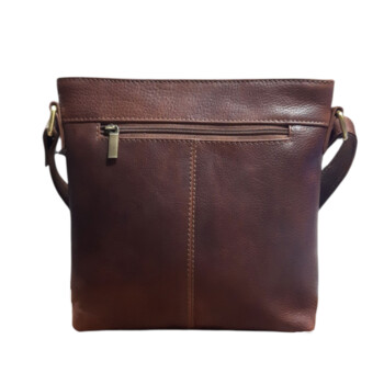 Dámska kožená kabelka cez rameno koňaková - Sendi Design Leona