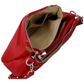 Štýlová dámska koženková crossbody kabelka Foppa, červená