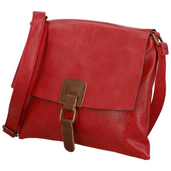 Trendy dámska koženková crossbody kabelka Ada, červená