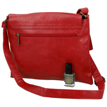 Trendy dámska koženková crossbody kabelka Ada, červená