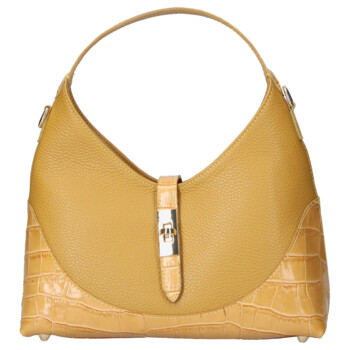 Dámska kožená kabelka žltá - Delami Vera Pelle Aria