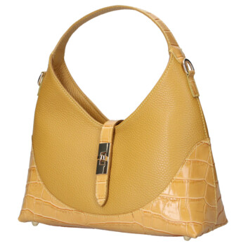 Dámska kožená kabelka žltá - Delami Vera Pelle Aria