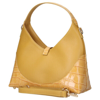 Dámska kožená kabelka žltá - Delami Vera Pelle Aria