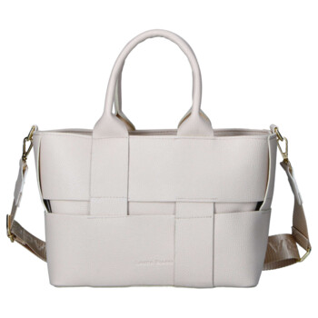 Dámska koženková kabelka do ruky béžová - Laura Biaggi Elora