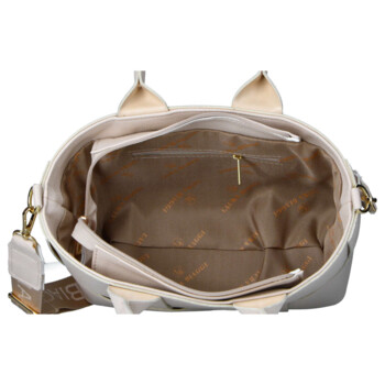 Dámska koženková kabelka do ruky béžová - Laura Biaggi Elora