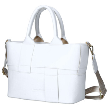 Dámska koženková kabelka do ruky biela - Laura Biaggi Elora