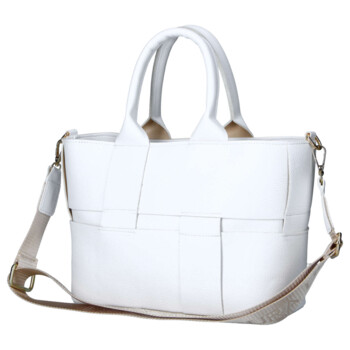 Dámska koženková kabelka do ruky biela - Laura Biaggi Elora