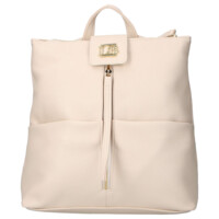 Dámsky koženkový batoh béžový - Laura Biaggi Nova