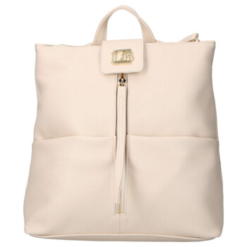 Dámsky koženkový batoh béžový - Laura Biaggi Nova