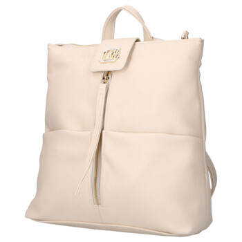 Dámsky koženkový batoh béžový - Laura Biaggi Nova