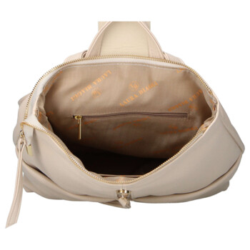 Dámsky koženkový batoh béžový - Laura Biaggi Nova