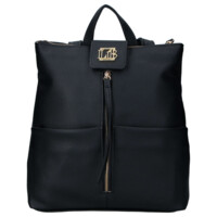 Dámsky koženkový batoh čierny - Laura Biaggi Nova