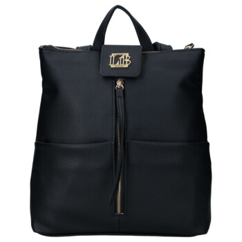 Dámsky koženkový batoh čierny - Laura Biaggi Nova