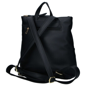 Dámsky koženkový batoh čierny - Laura Biaggi Nova