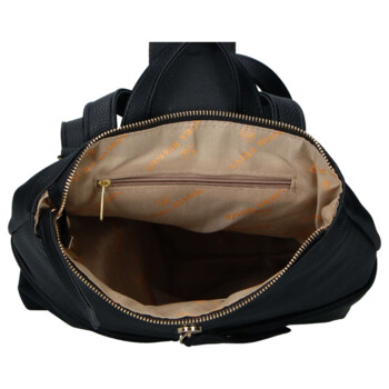 Dámsky koženkový batoh čierny - Laura Biaggi Nova