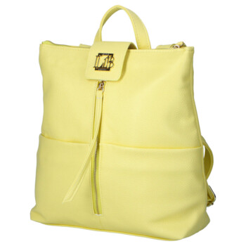 Dámsky koženkový batoh žltý - Laura Biaggi Nova