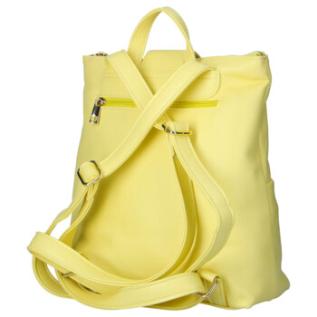 Dámsky koženkový batoh žltý - Laura Biaggi Nova