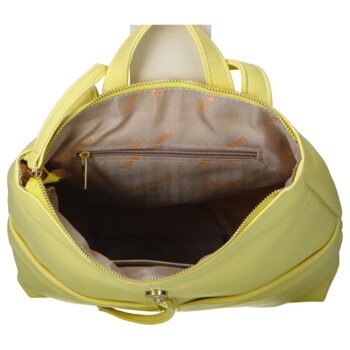 Dámsky koženkový batoh žltý - Laura Biaggi Nova