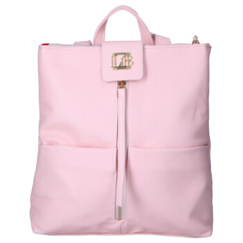 Dámsky koženkový batoh ružový - Laura Biaggi Nova