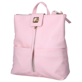 Dámsky koženkový batoh ružový - Laura Biaggi Nova