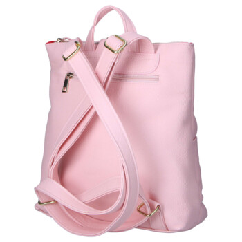 Dámsky koženkový batoh ružový - Laura Biaggi Nova