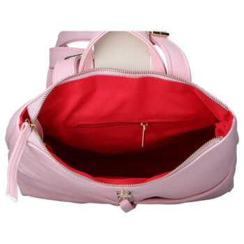 Dámsky koženkový batoh ružový - Laura Biaggi Nova