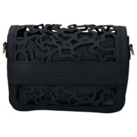 Dámska koženková crossbody kabelka čierna - Laura Biaggi Shelly