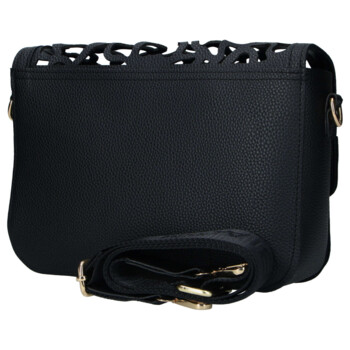 Dámska koženková crossbody kabelka čierna - Laura Biaggi Shelly