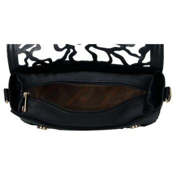 Dámska koženková crossbody kabelka čierna - Laura Biaggi Shelly