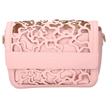 Dámska koženková crossbody kabelka ružová - Laura Biaggi Shelly