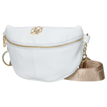 Dámska koženková ľadvinka biela - Laura Biaggi Adae