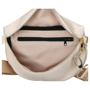 Dámska koženková oblička béžová - Laura Biaggi Adae