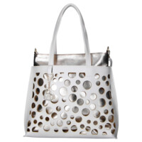 Dámska koženková kabelka cez rameno béžová - Laura Biaggi Perla