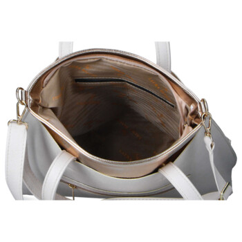 Dámska koženková kabelka cez rameno béžová - Laura Biaggi Perla