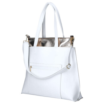 Dámska koženková kabelka cez rameno biela - Laura Biaggi Perla